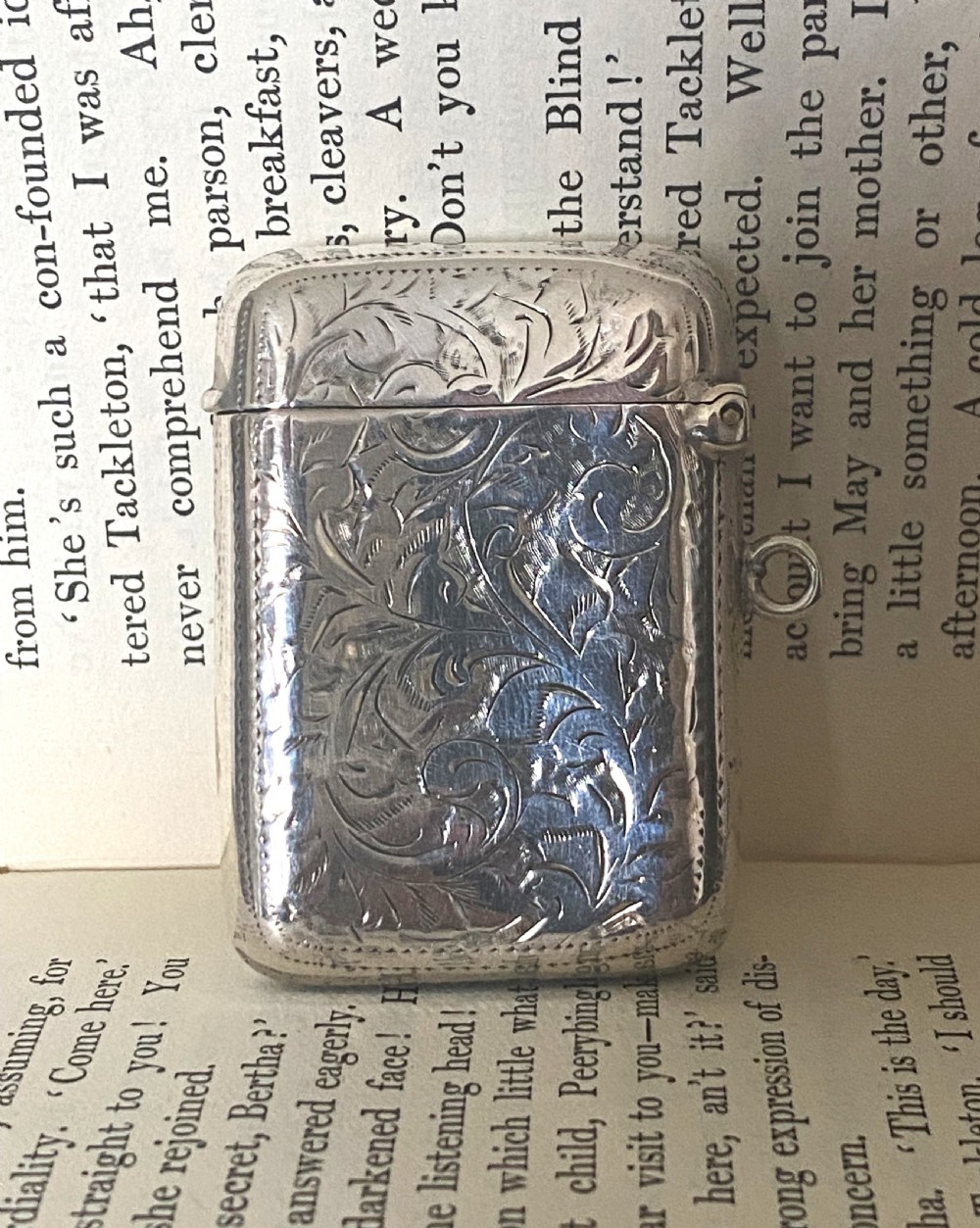 Antique Chester Silver Vesta Case
