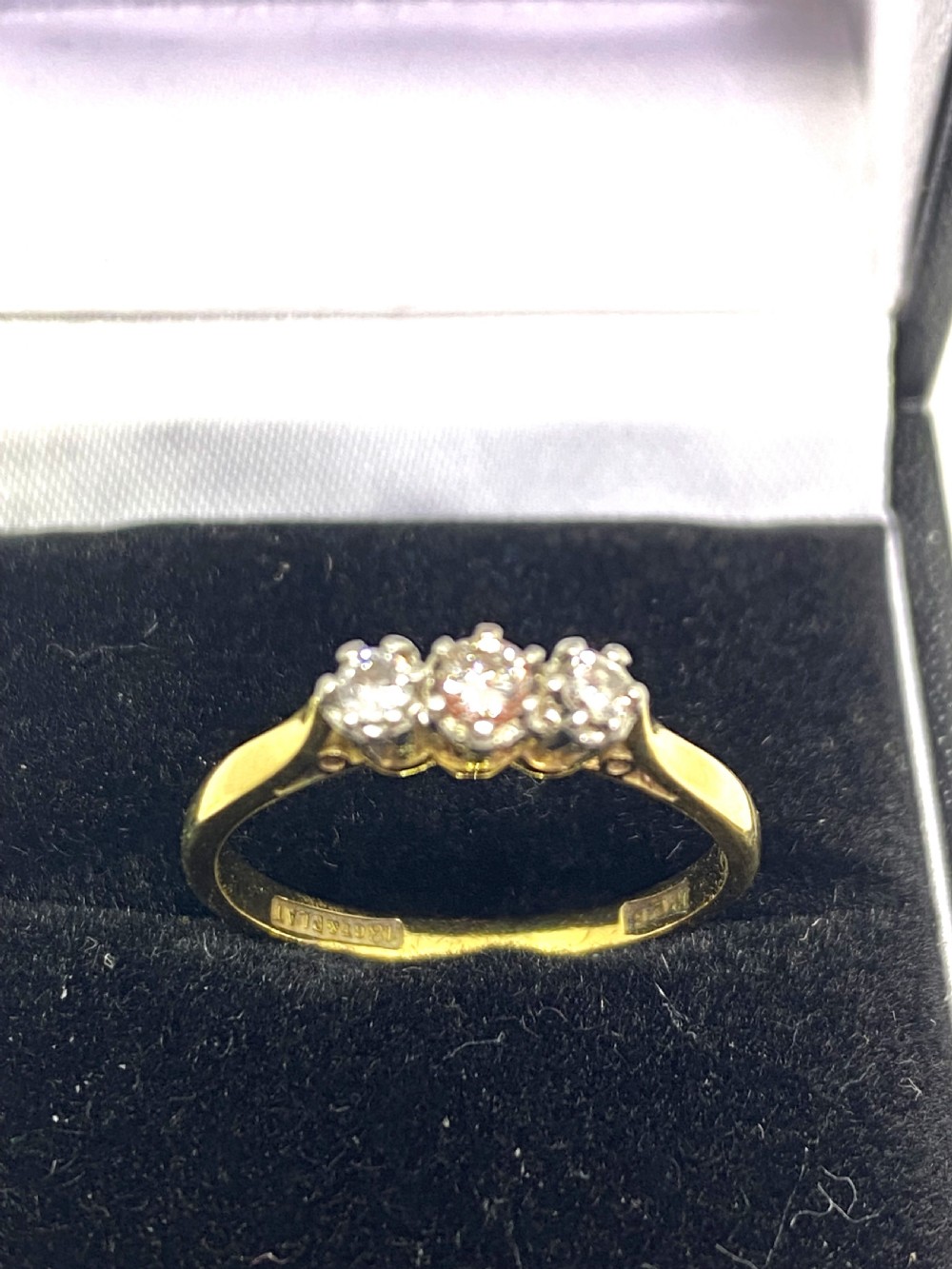 18ct Gold Three Stone Diamond Ring View II
