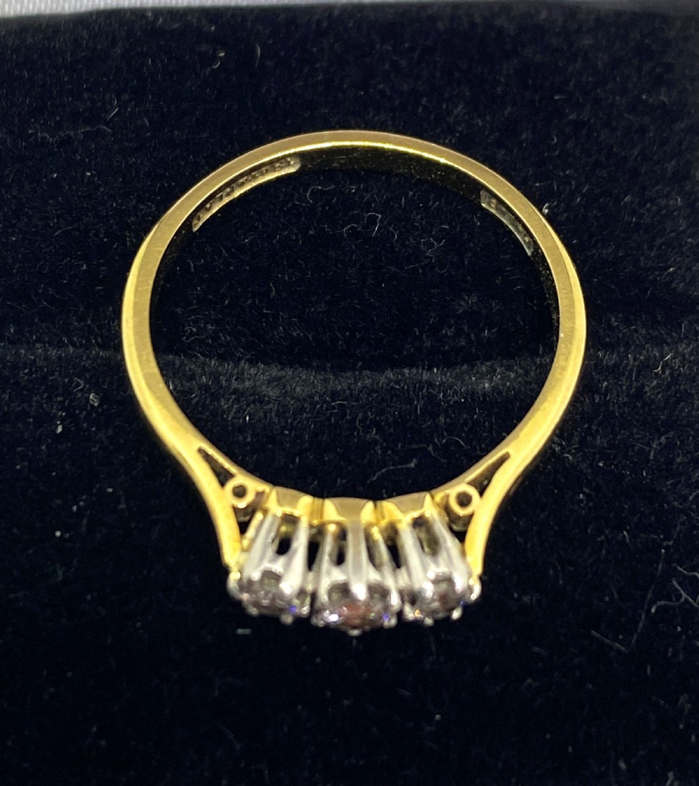 18ct Gold Three Stone Diamond Ring View III