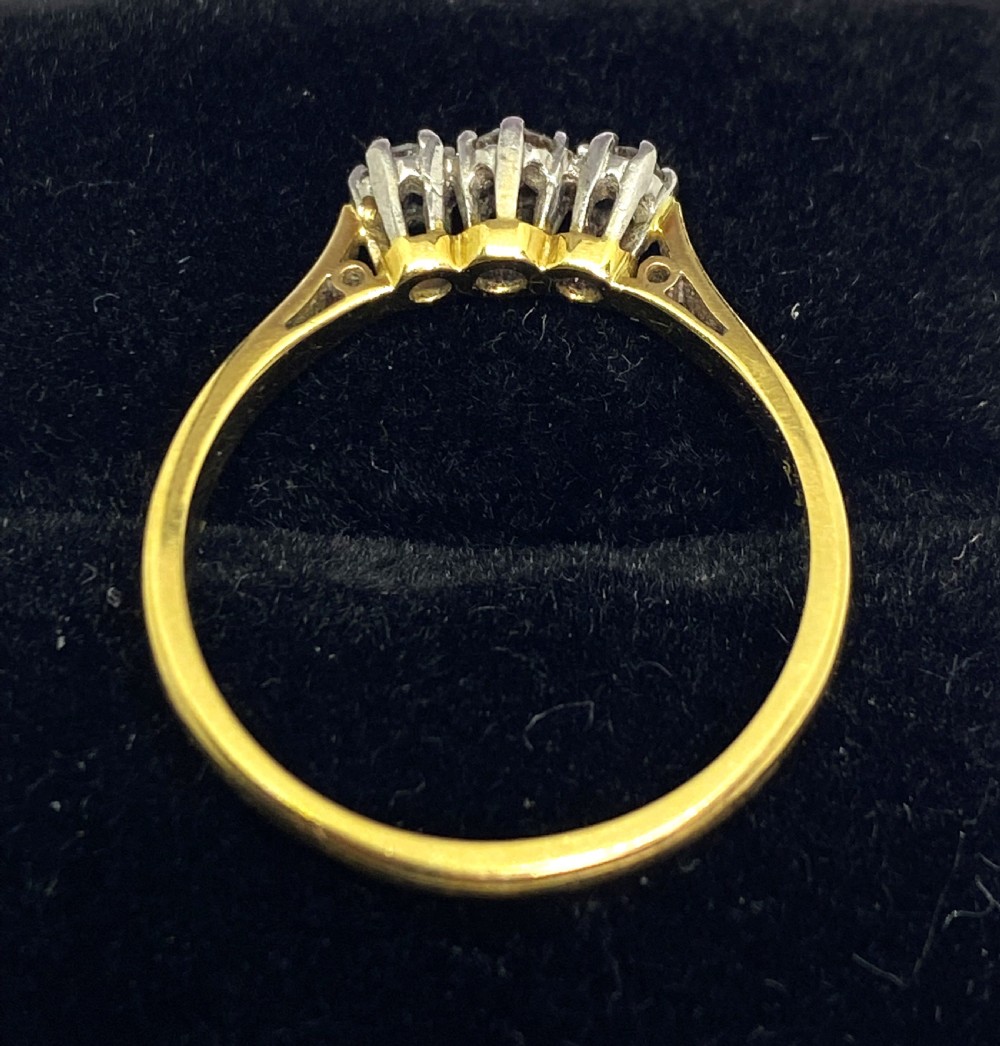 18ct Gold Three Stone Diamond Ring View IV
