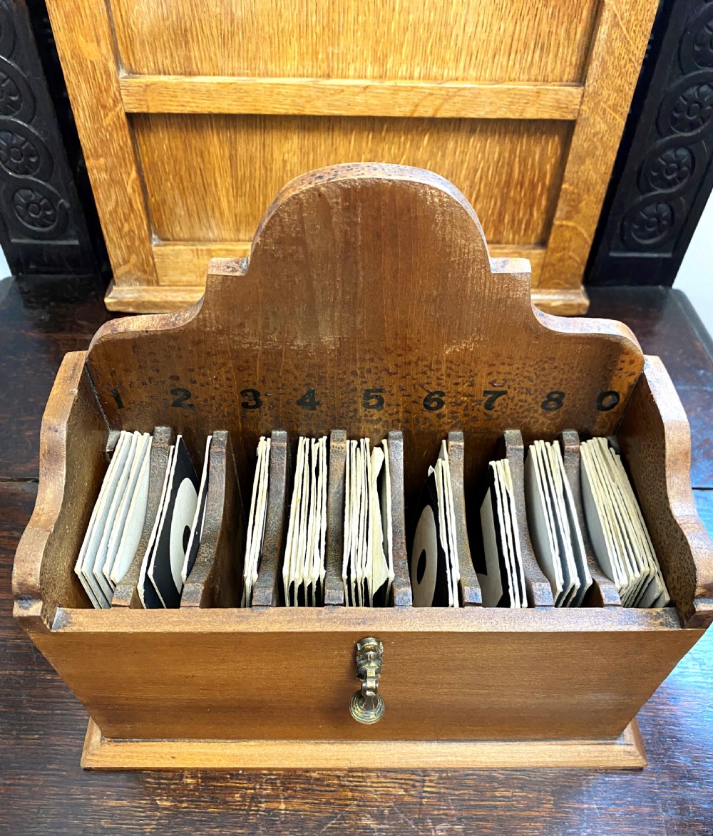Edwardian Oak Church Hymn Board With Boxed Numbers View III