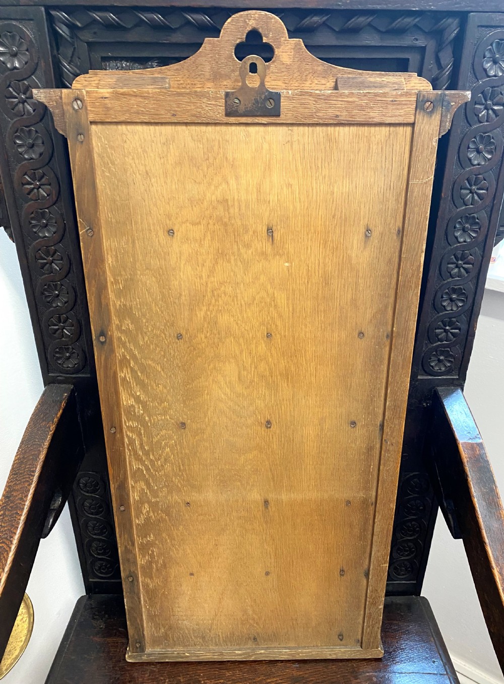 Edwardian Oak Church Hymn Board With Boxed Numbers View VIII