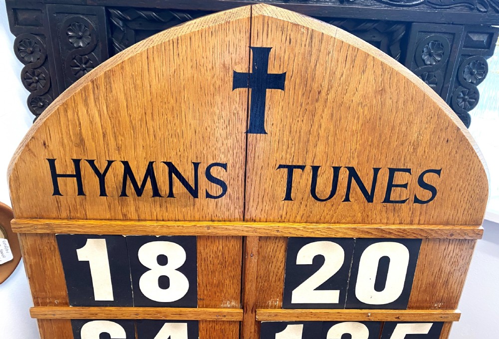 Large Double Church Hymn Board In Oak With Boxed Numbers View II