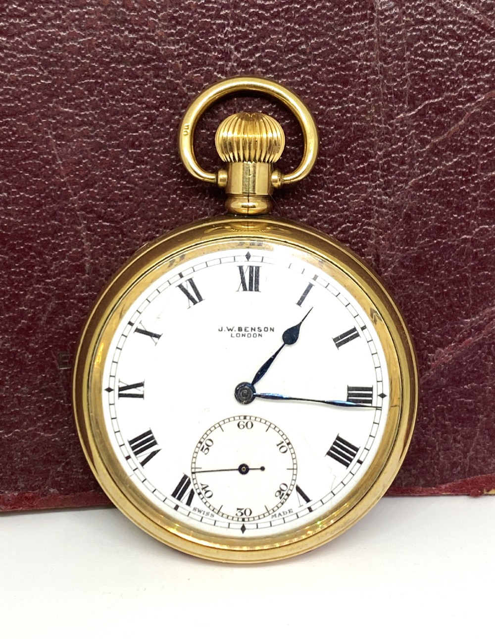 J W Benson Open Face Pocket Watch