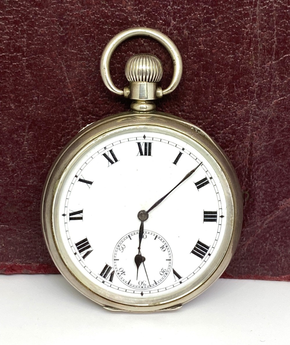 Antique Silver Open Face Pocket Watch
