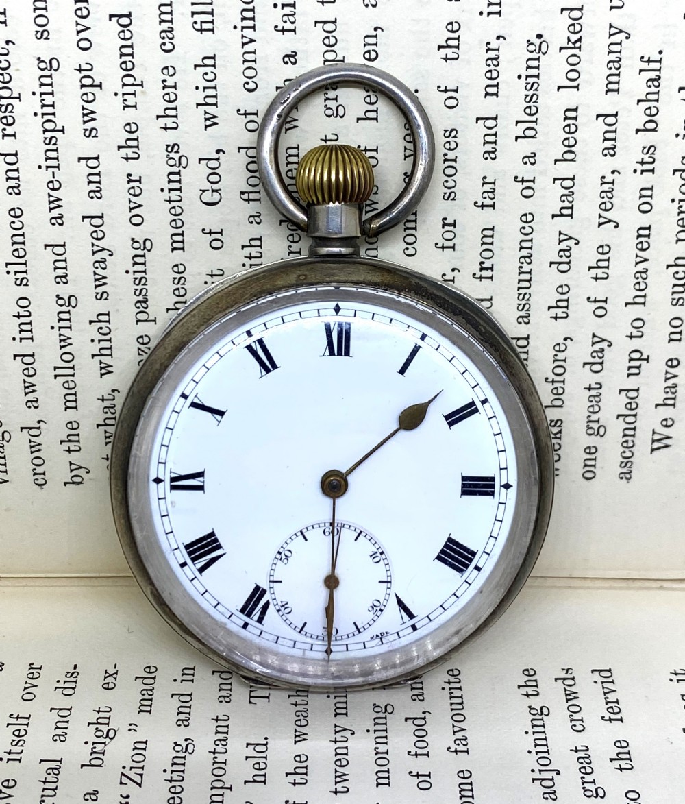 Antique Silver Open Face Pocket Watch