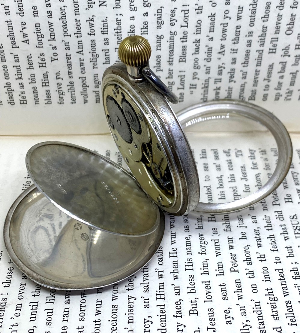 Antique Silver Open Face Pocket Watch View III