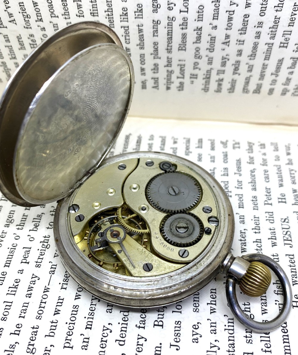Antique Silver Open Face Pocket Watch View VI