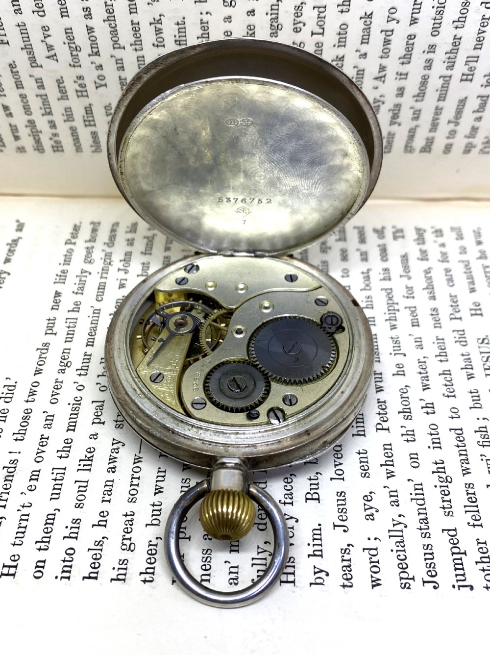 Antique Silver Open Face Pocket Watch View VII
