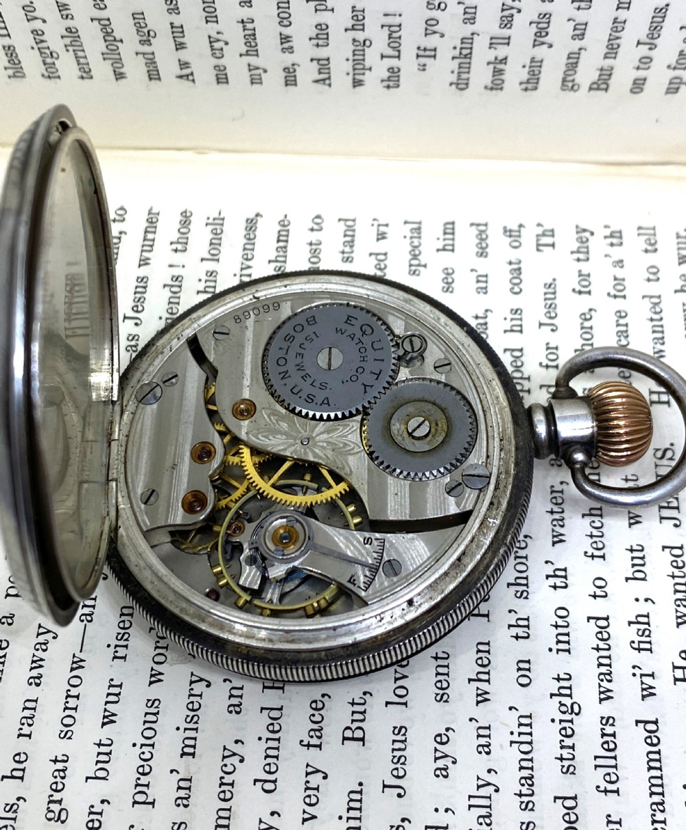 Silver Equity Open Face Pocket Watch View VI