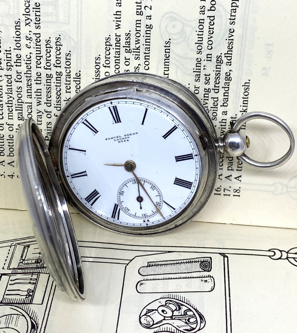 1860 Silver Full Hunter Pocket Watch Samuel Dixon View II