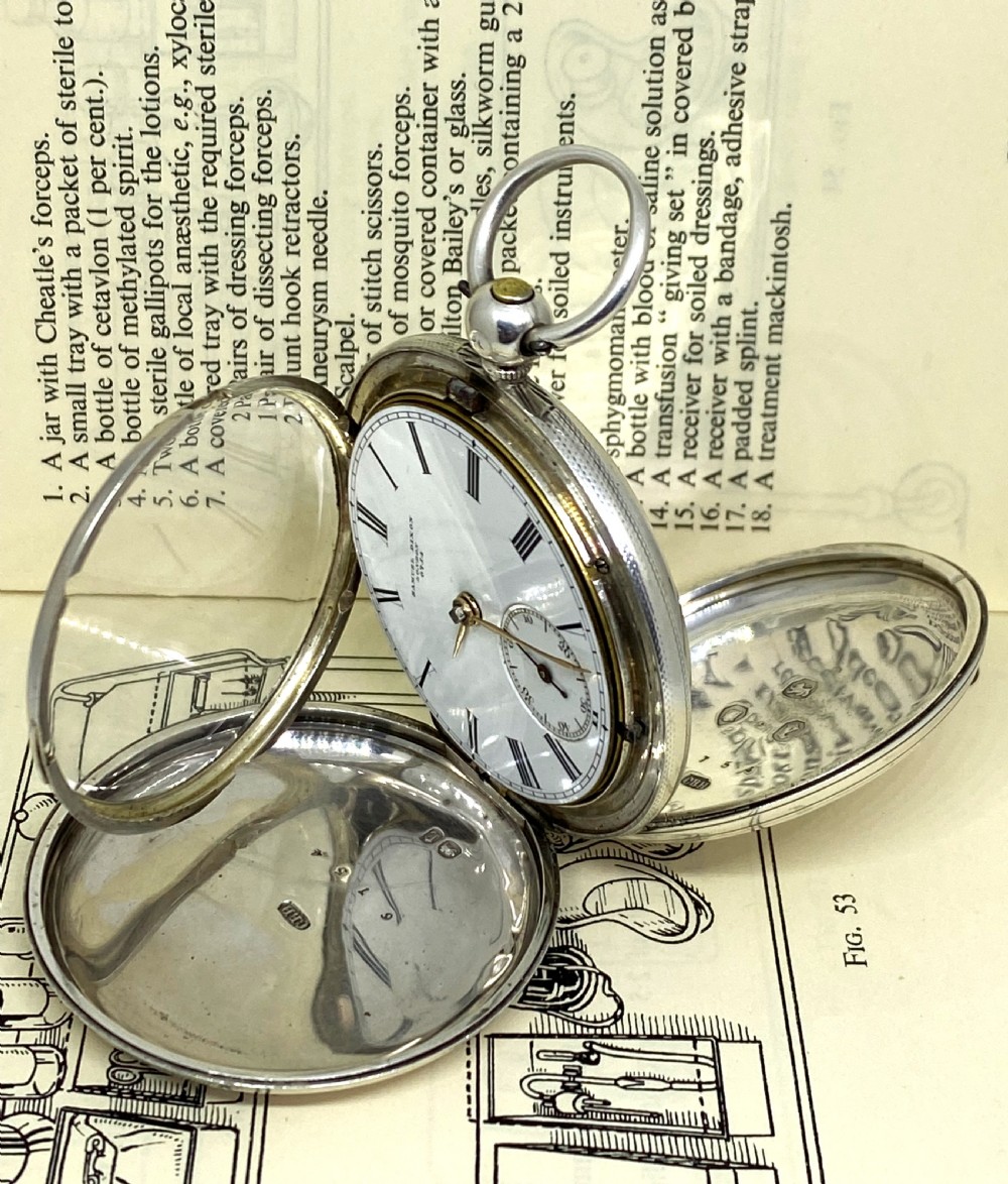 1860 Silver Full Hunter Pocket Watch Samuel Dixon View IV