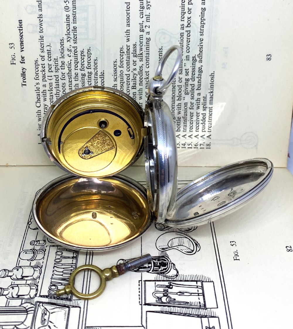 1860 Silver Full Hunter Pocket Watch Samuel Dixon View V