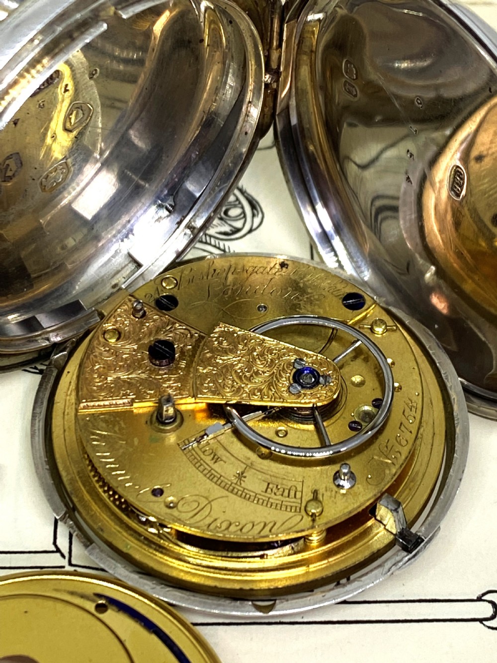 1860 Silver Full Hunter Pocket Watch Samuel Dixon View VIII