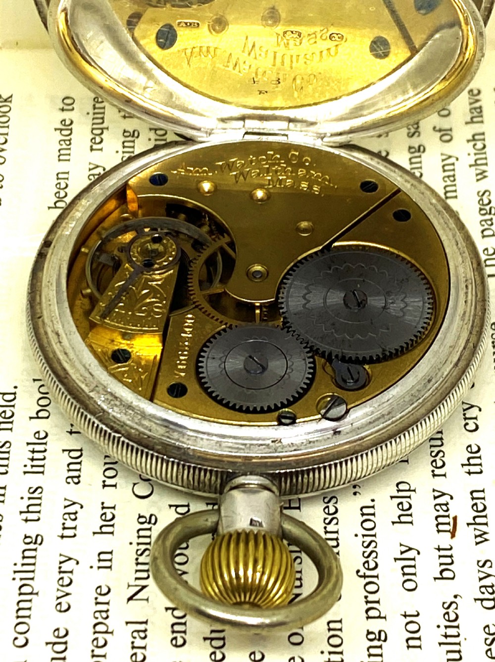 Good Waltham Silver Open Face Pocket Watch View V