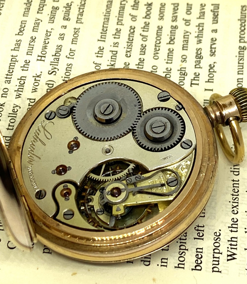 Louis Brandt & Frere Labrador Omega Open Face Pocket Watch View VI