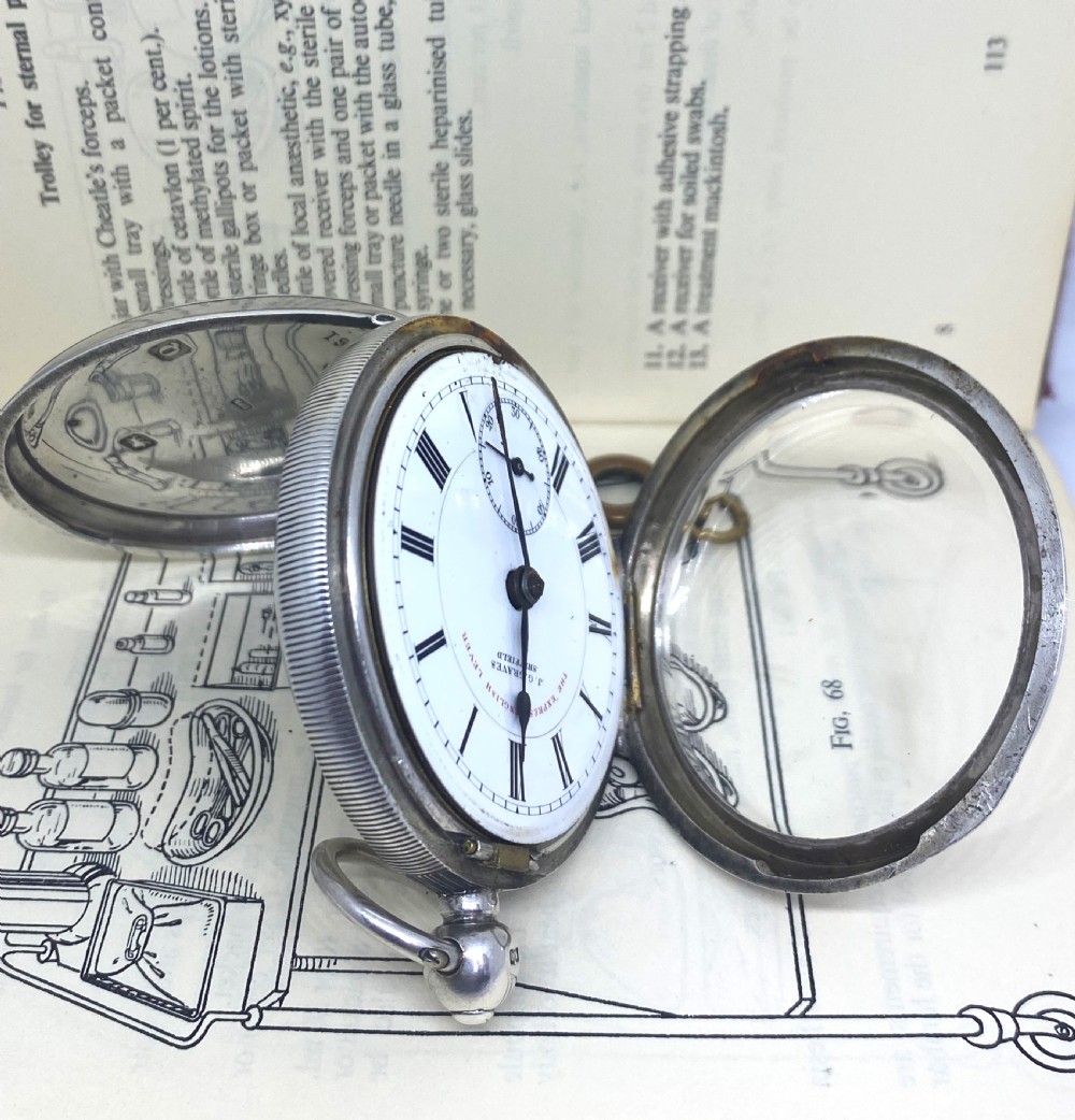 Antique Chester Silver J G Graves Open Face Pocket Watch View IV