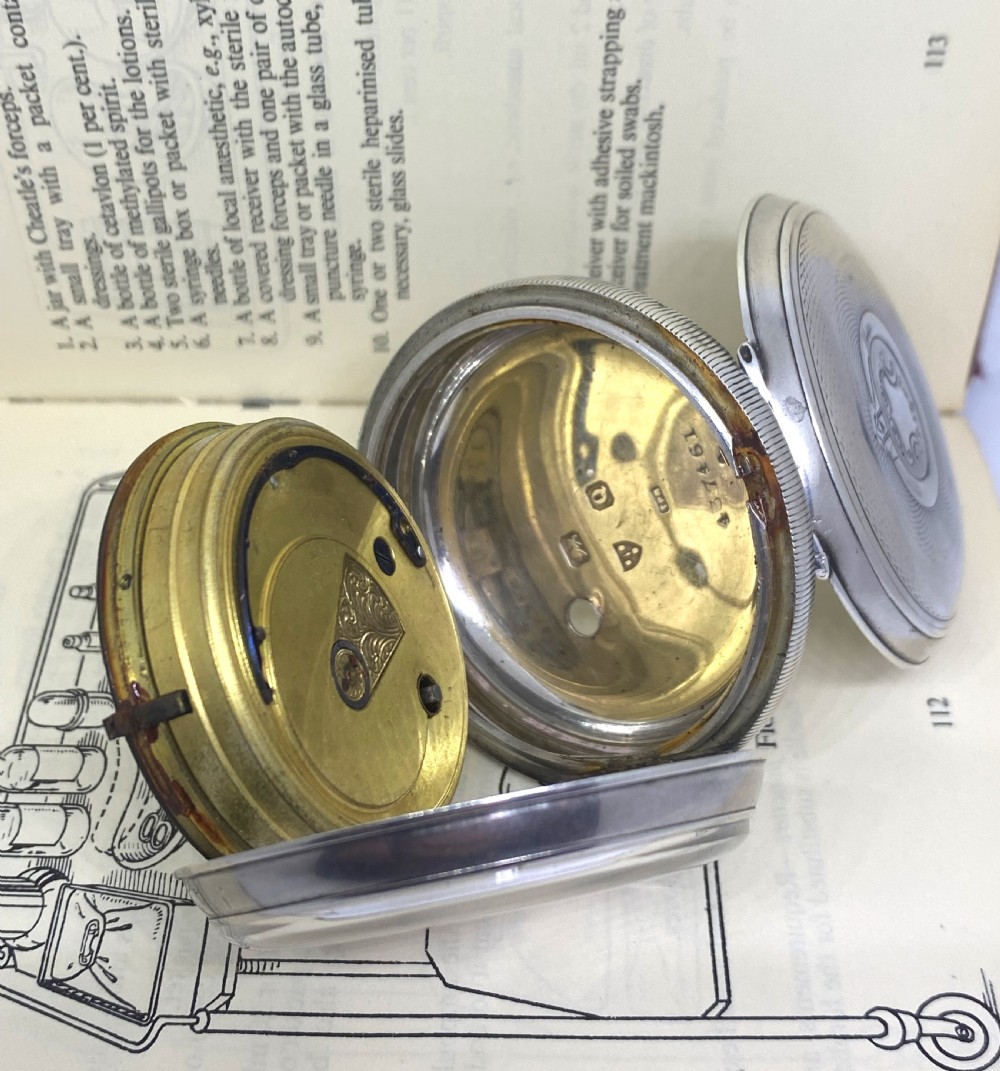 Antique Chester Silver J G Graves Open Face Pocket Watch View V