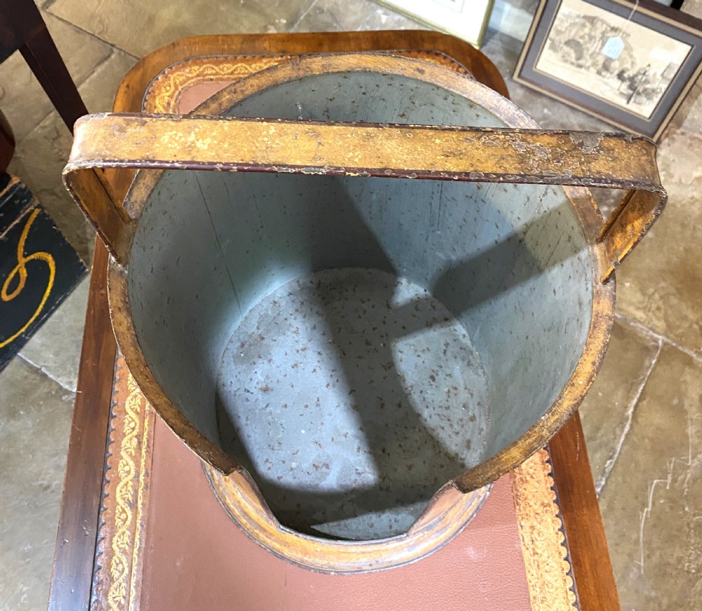 Antique Country House Toleware Plate Bucket View IV