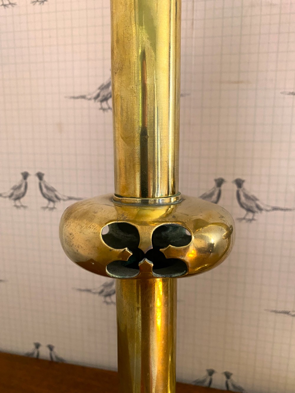 Large Pair Of Neo-Gothic Brass Pricket Sticks View IV