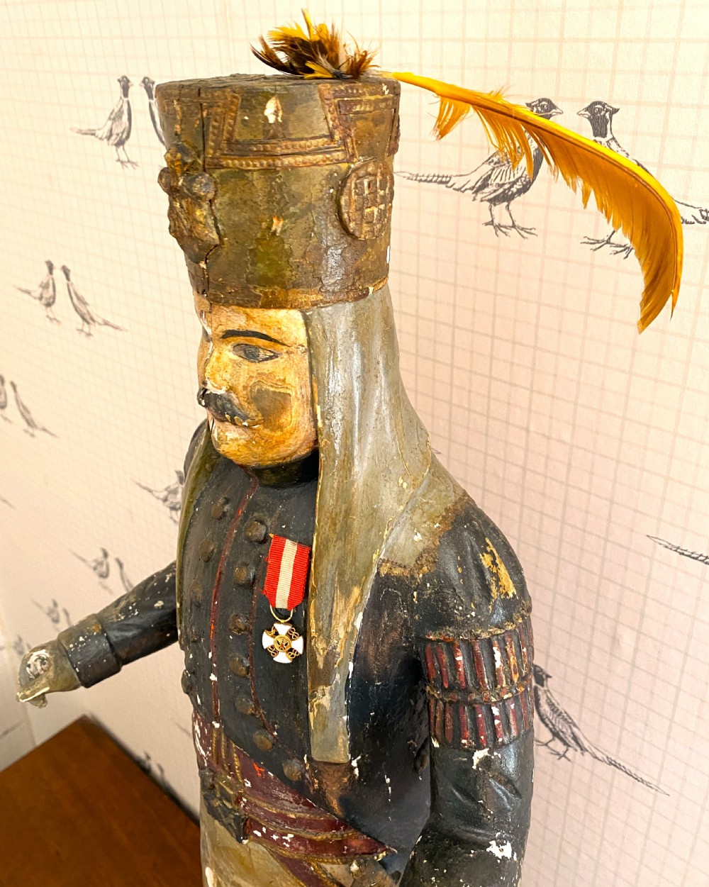 Large 19thC Folk Art Prussian Soldier Figure View II