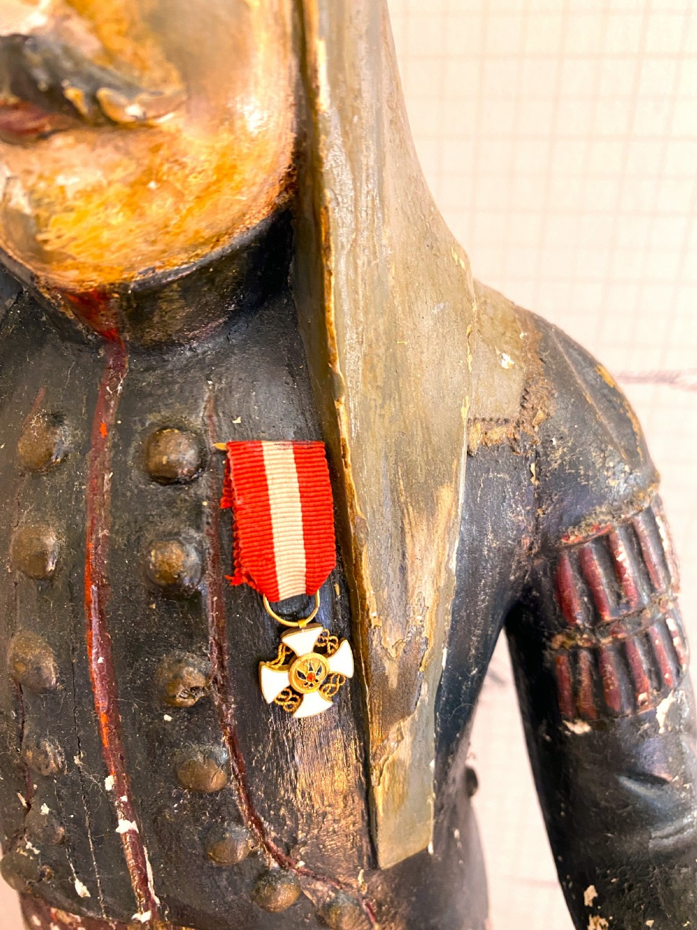 Large 19thC Folk Art Prussian Soldier Figure View VI