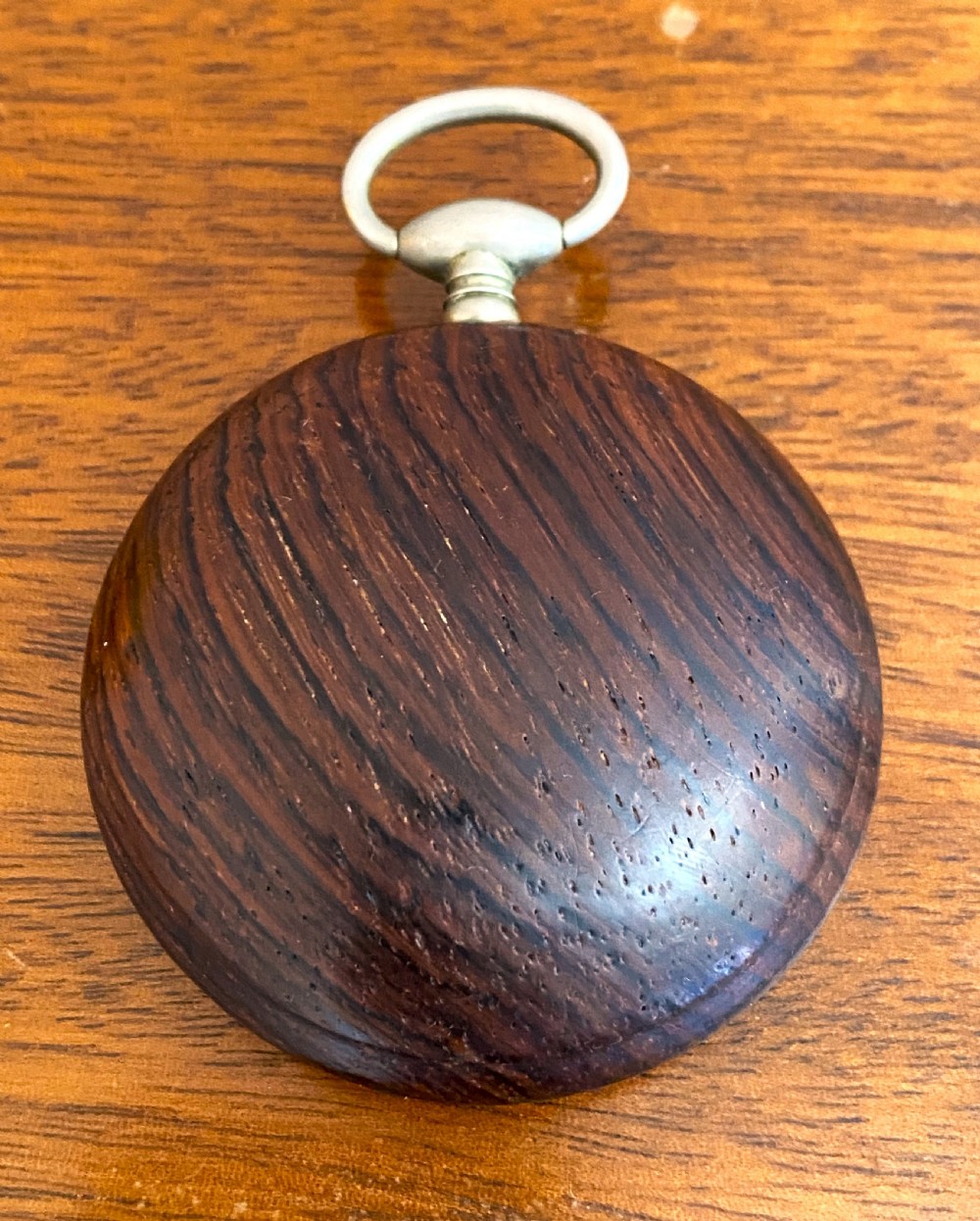 Rare Treen Pocket Watch Snuff Box View IV