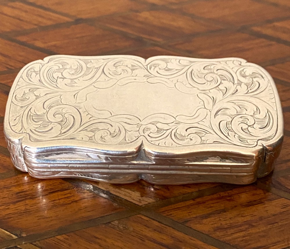 Fabulous Large Solid Silver Snuff Box View IV