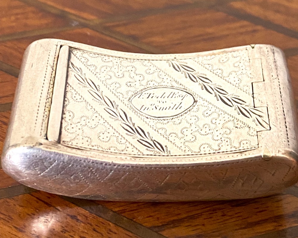 George III Solid Silver Curved Snuff Box