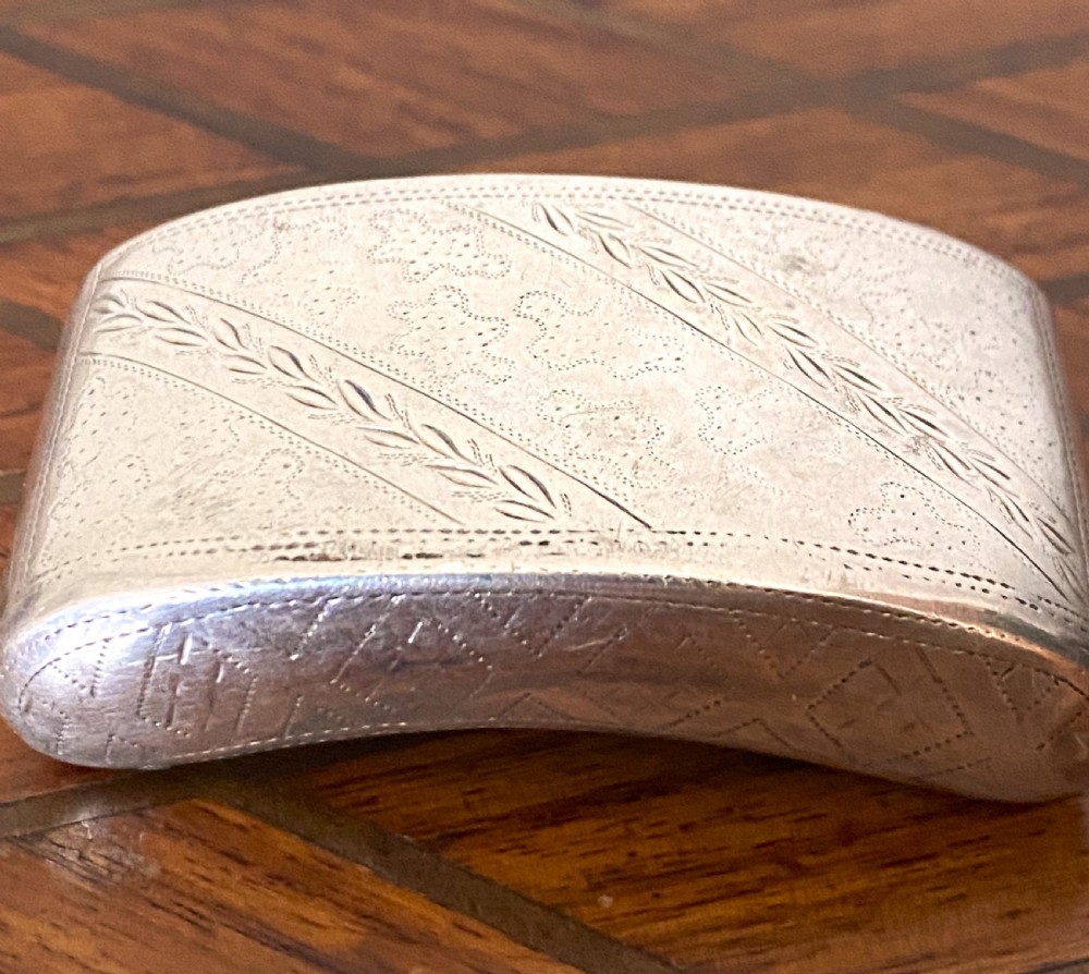 George III Solid Silver Curved Snuff Box View V