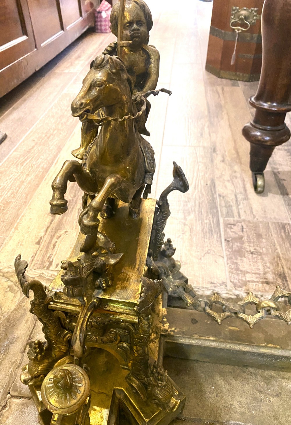 Huge Ornate Victorian Brass Fender View VI
