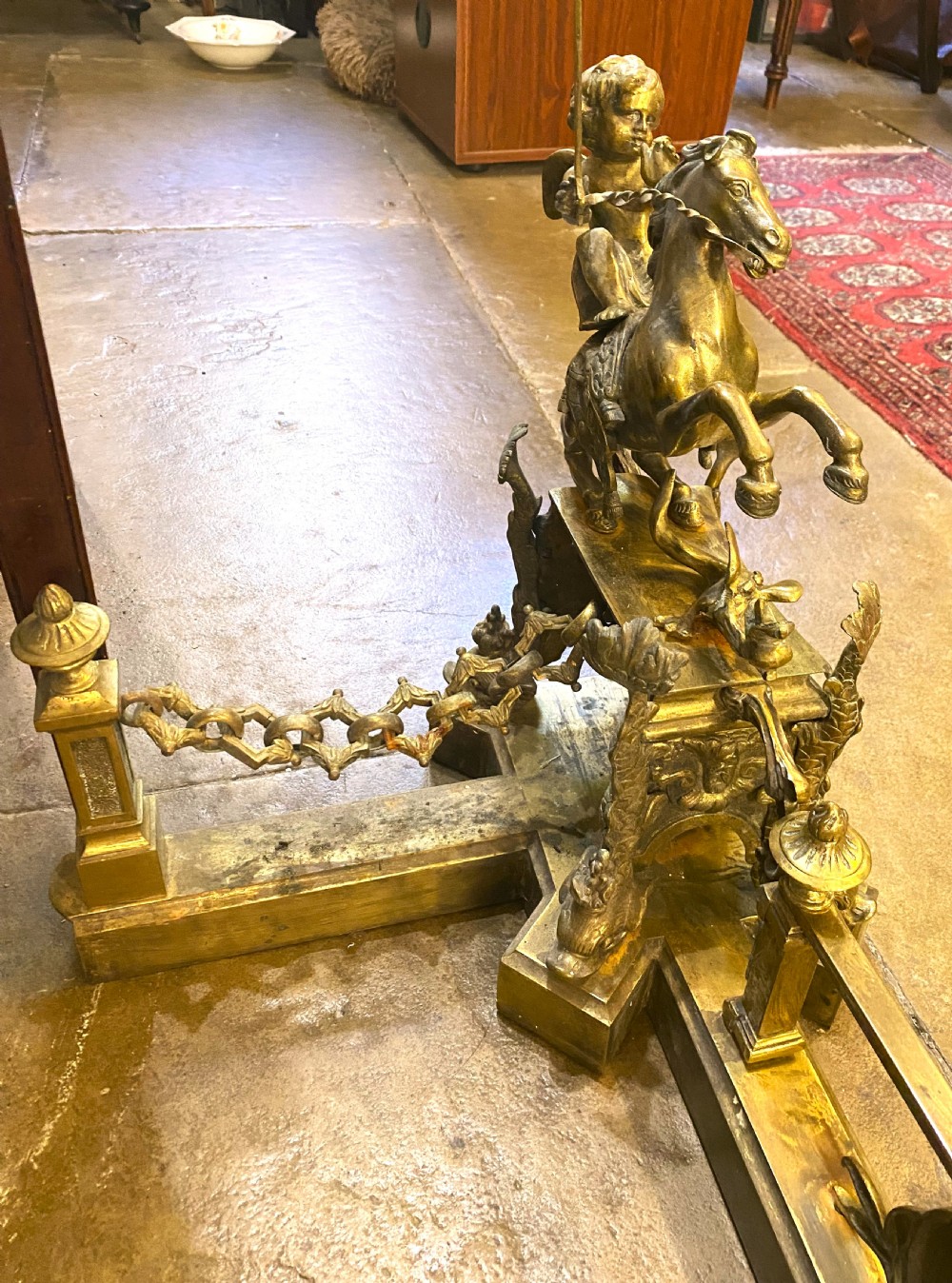 Huge Ornate Victorian Brass Fender View VII