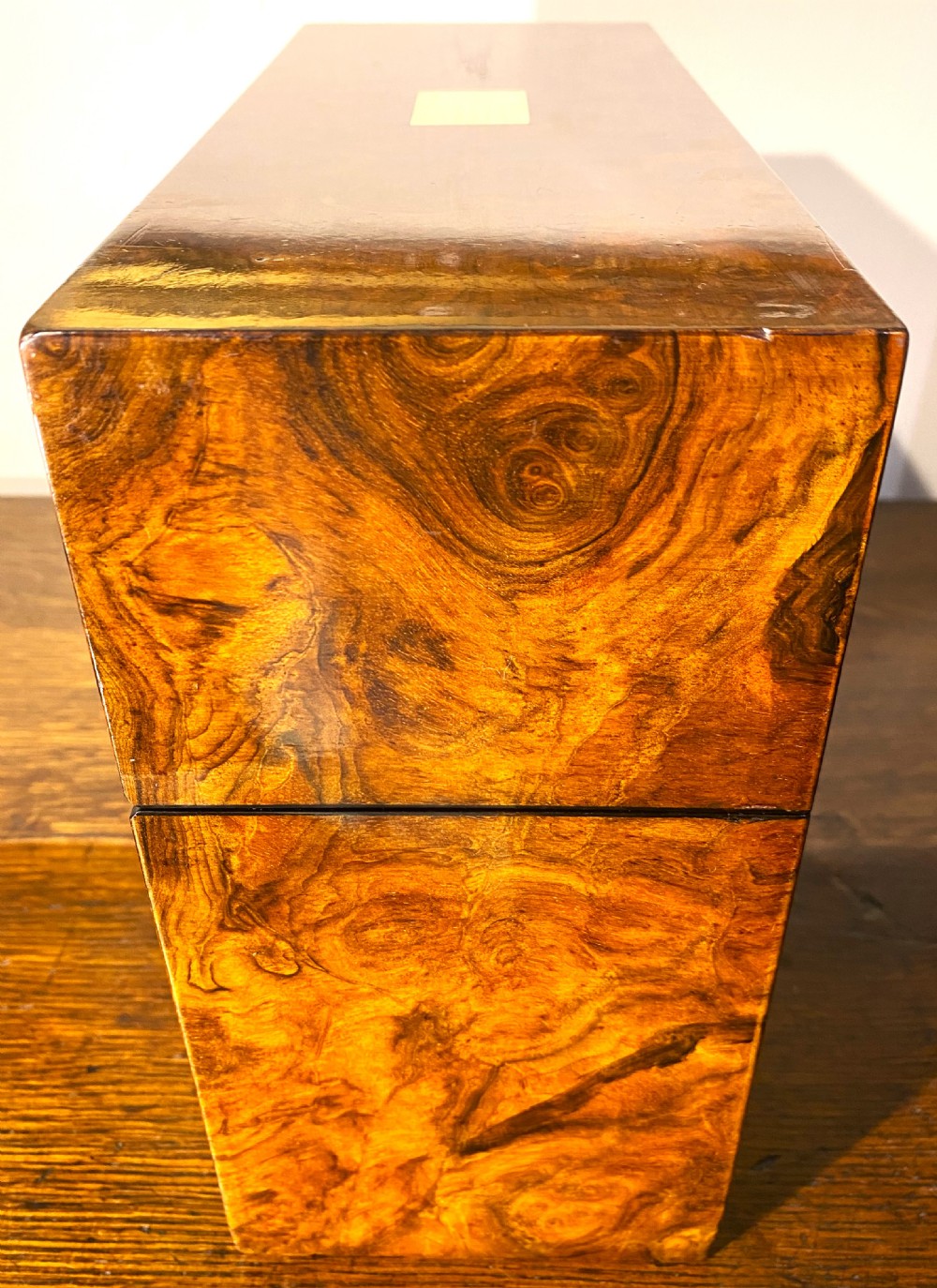Burr Walnut Three Bottle Decanter Box  View V