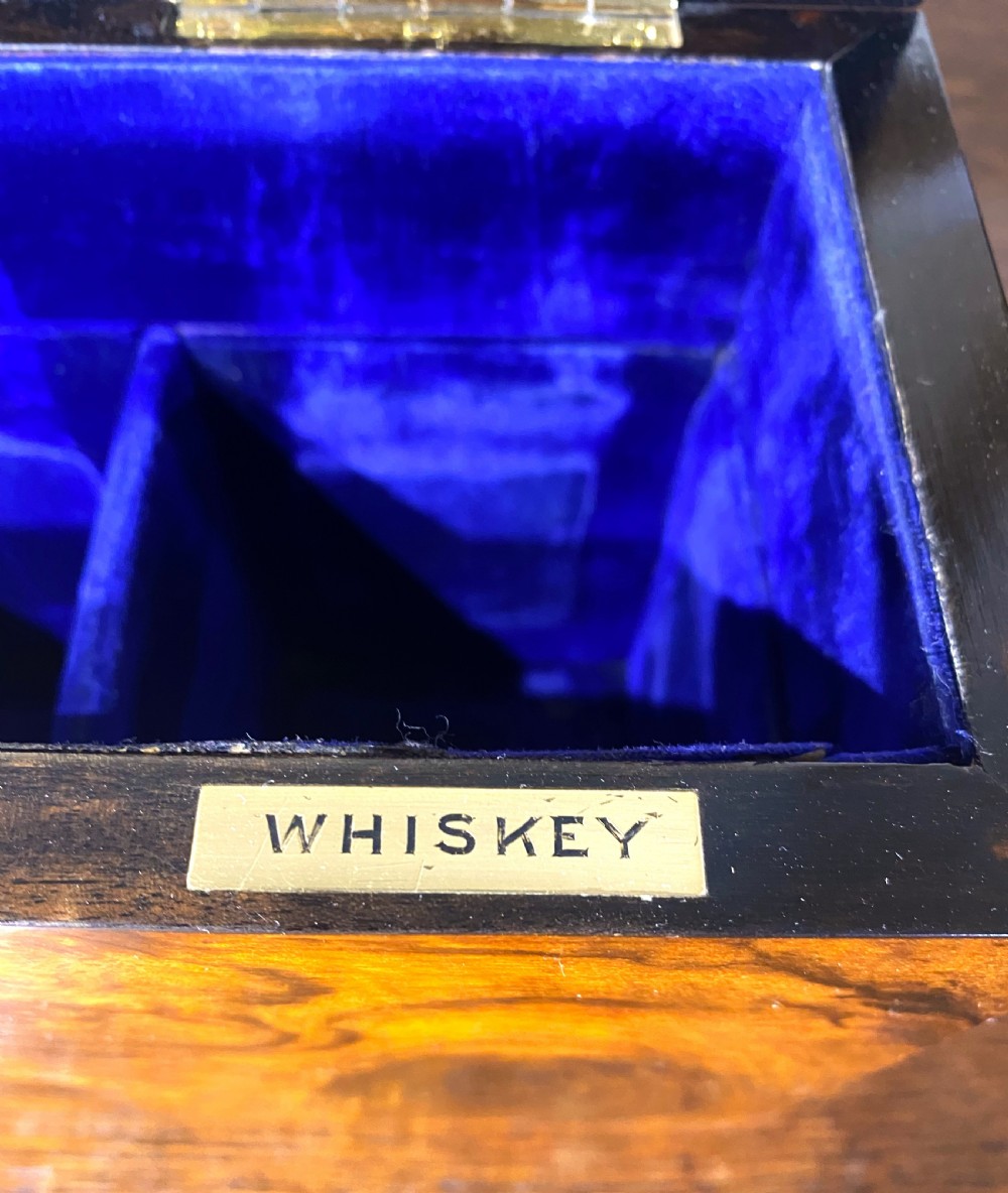 Burr Walnut Three Bottle Decanter Box  View IX