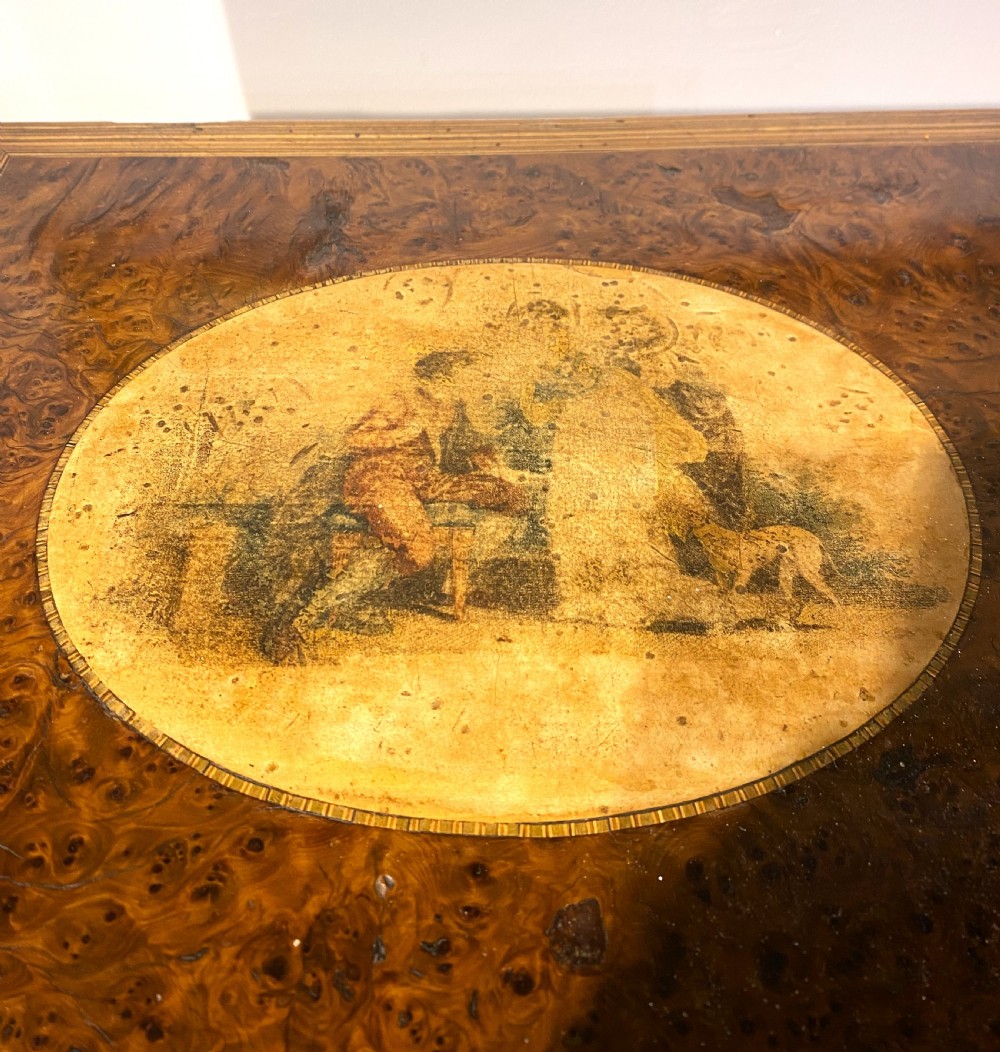 Georgian Burr Yew Wood Sewing & Writing Box c1790 View II