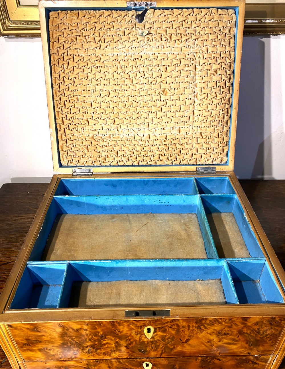 Georgian Burr Yew Wood Sewing & Writing Box c1790 View IV