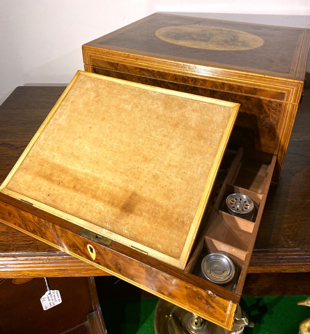 Georgian Burr Yew Wood Sewing & Writing Box c1790 View VII