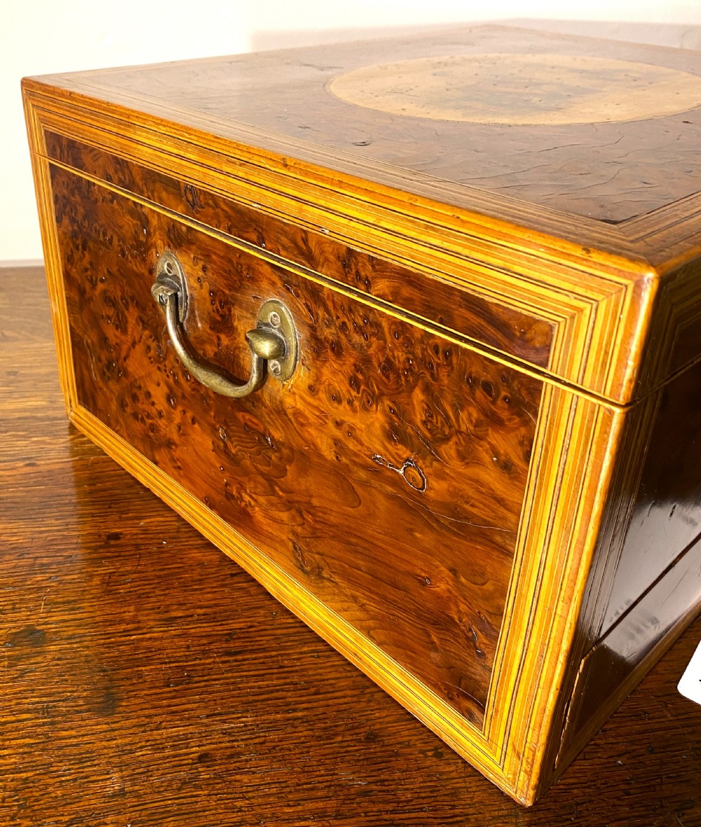 Georgian Burr Yew Wood Sewing & Writing Box c1790 View XII