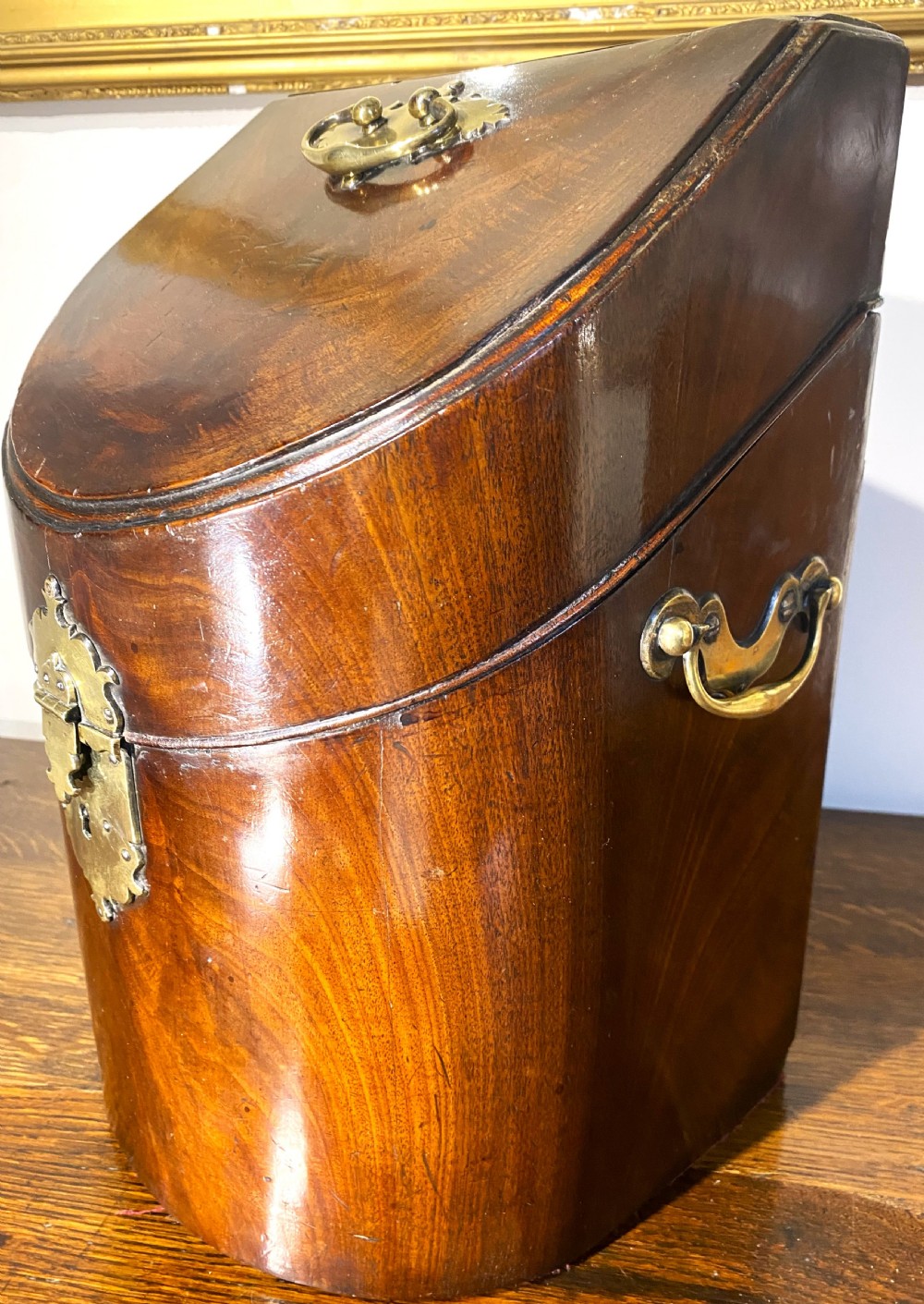 George II Mahogany Bow Fronted Knife Box c1750 View III