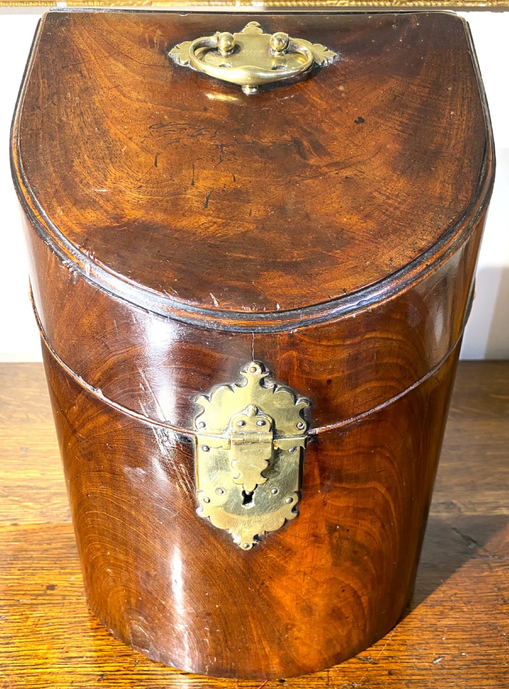 George II Mahogany Bow Fronted Knife Box c1750 View IV