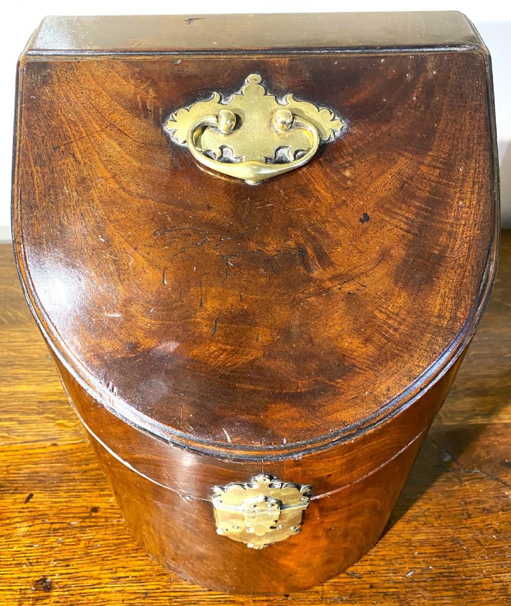 George II Mahogany Bow Fronted Knife Box c1750 View V