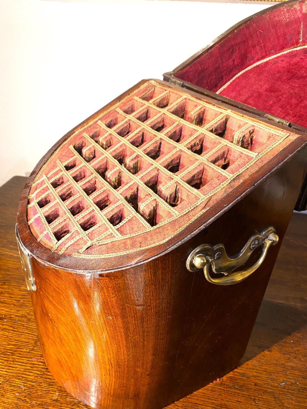 George II Mahogany Bow Fronted Knife Box c1750 View XI