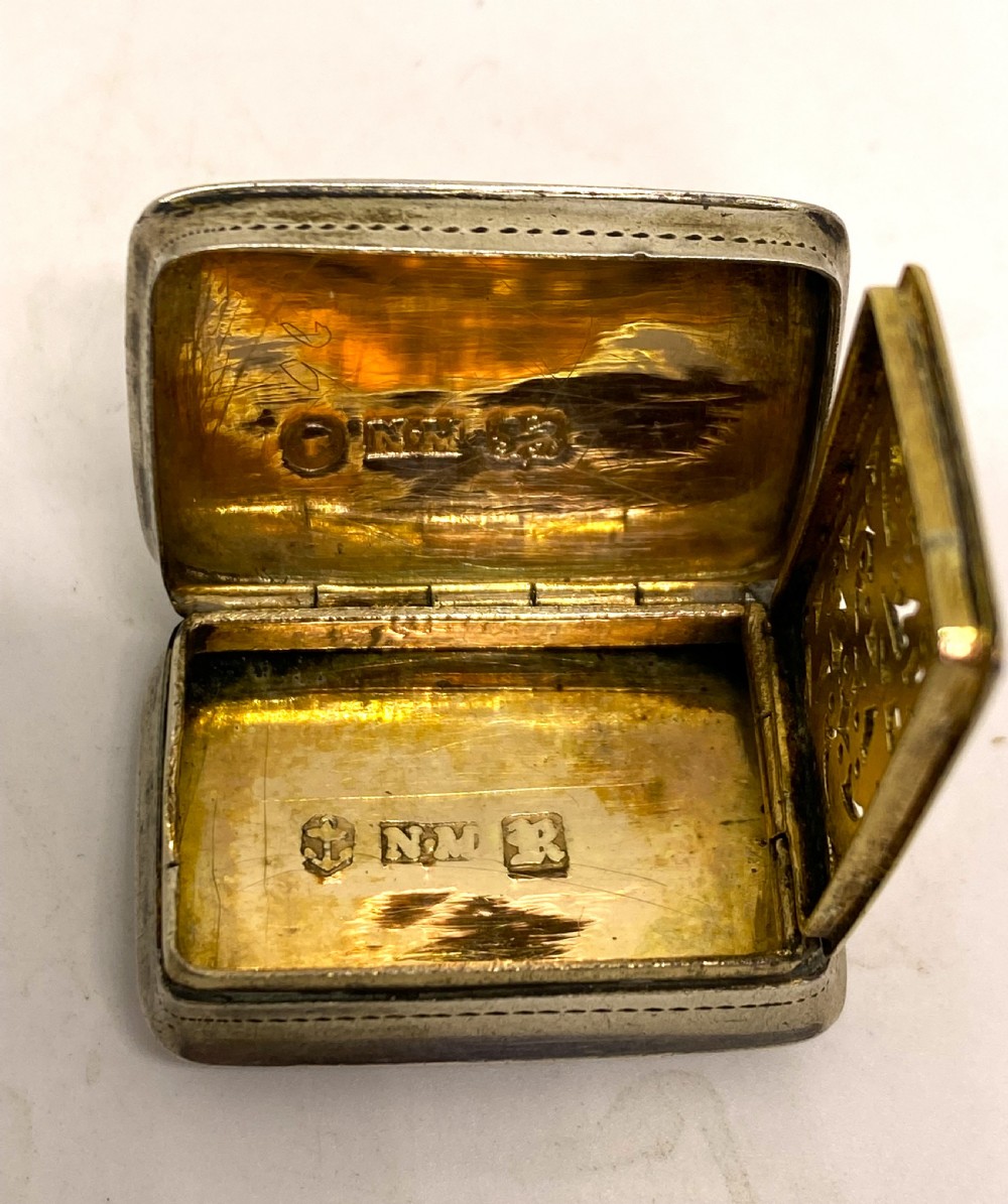 Nathaniel Mills Silver Georgian Vinaigrette View V