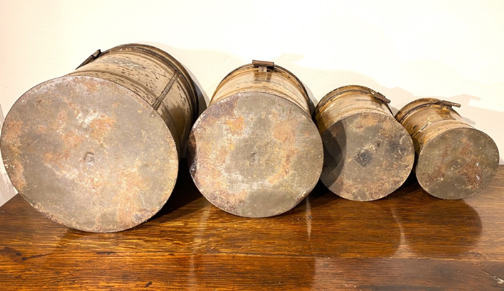 Antique Toleware Graduating Kitchen Tins View VII