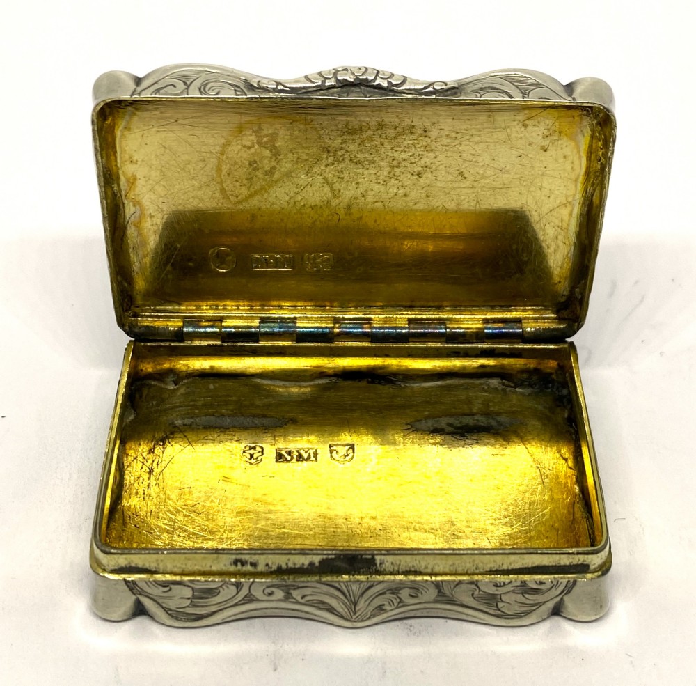 Antique Nathaniel Mills Silver Snuff Box View II