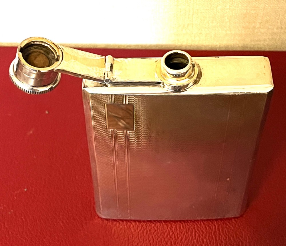 Fine Quality Large Silver Hip Flask View V