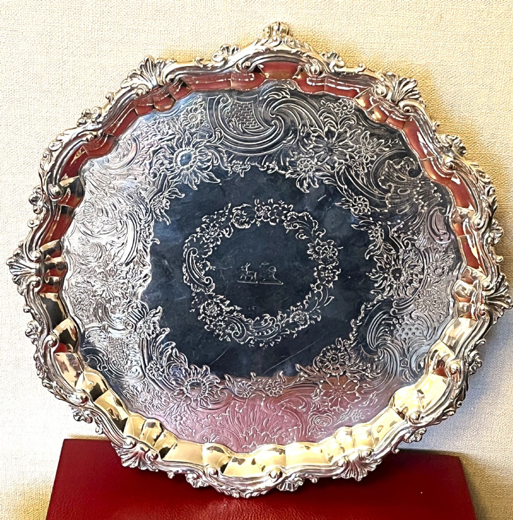 Large George II William Peaston Silver Salver 1748