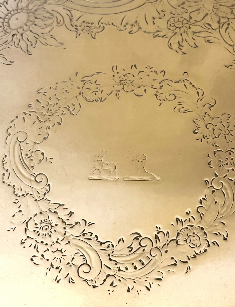 Large George II William Peaston Silver Salver 1748 View II