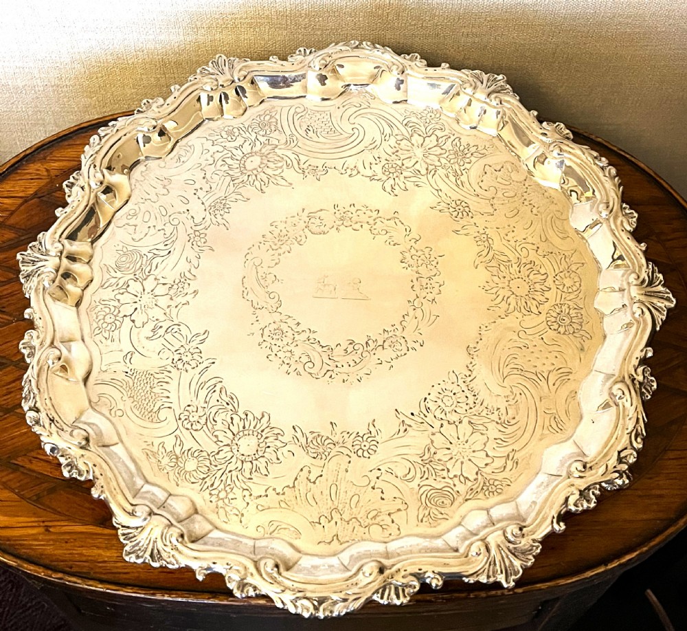 Large George II William Peaston Silver Salver 1748 View IV