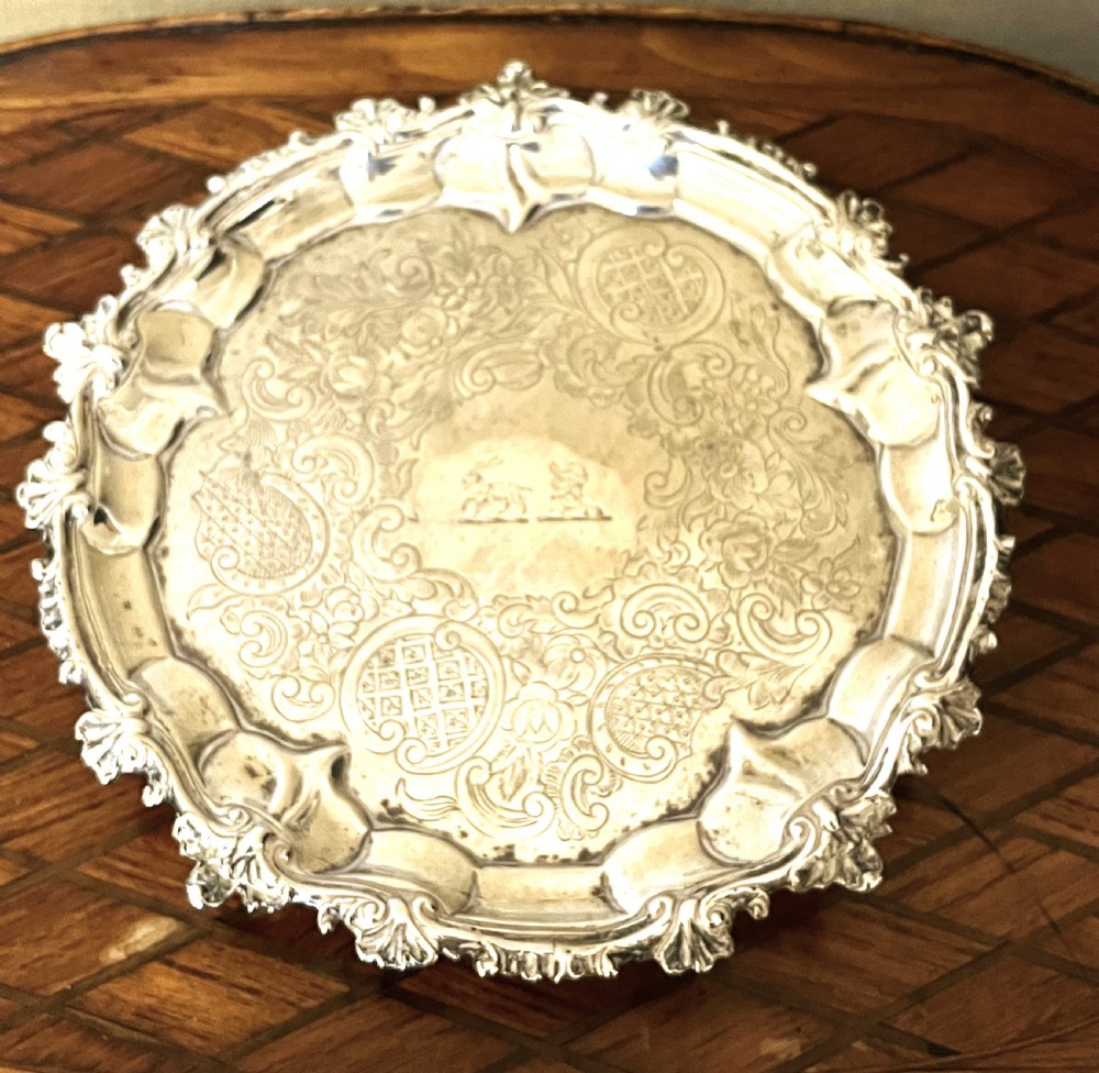 Fine Elizabeth Jones Georgian Silver Salver 1791 View II